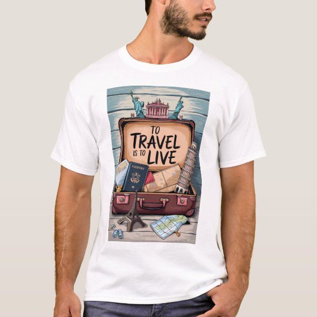 Att resa är att leva t shirt (Framsida)