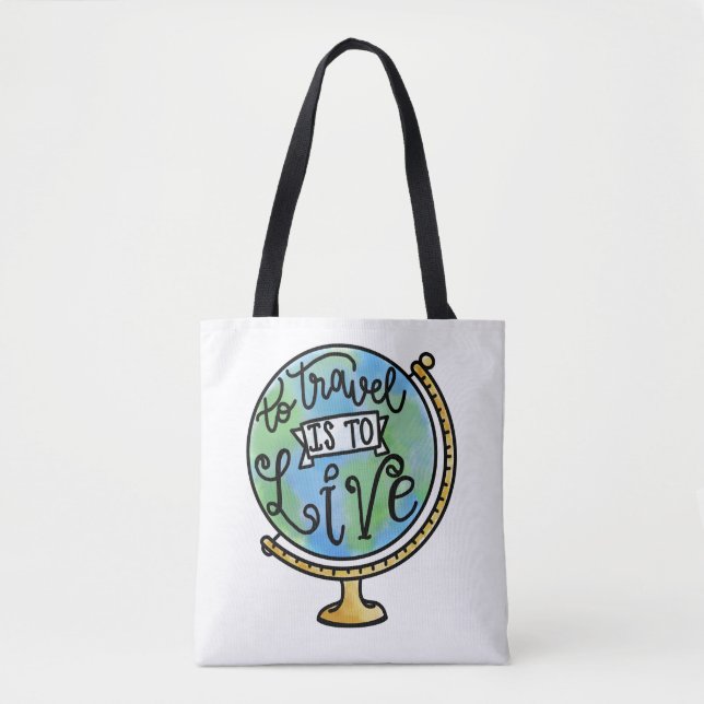 Att resa är till Live (Reversibel) Tygkasse (Framsida)