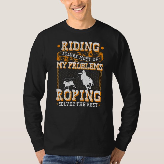 Att rida löser de flesta av mina problem.. t shirt (Framsida)