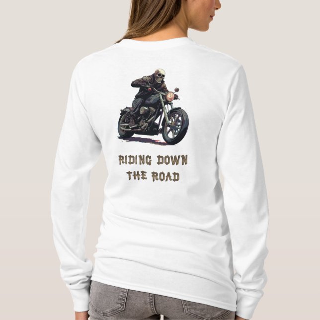 Att rida nerför vägen t shirt (Baksida)