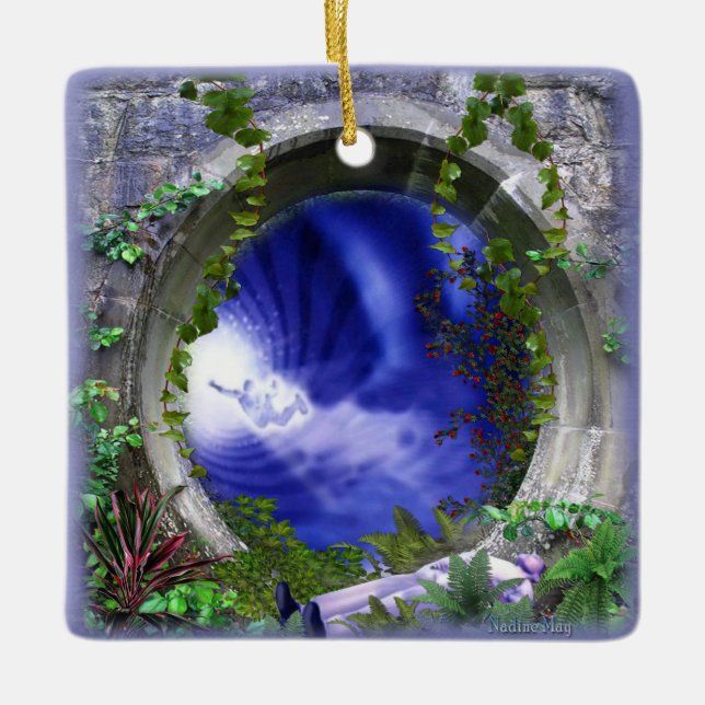 Att säga adjö julgransprydnad keramik (Framsida)