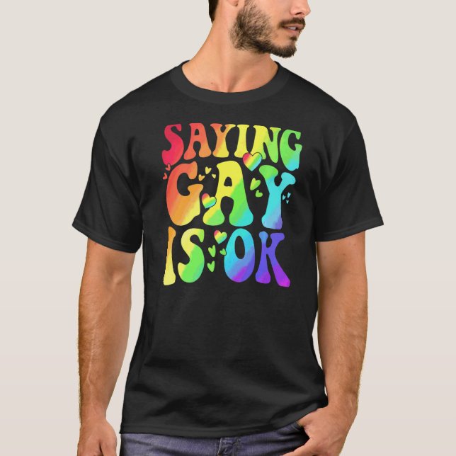 Att säga Gay Is Ok Lgbt Ally Transgender Höger LGb T Shirt (Framsida)