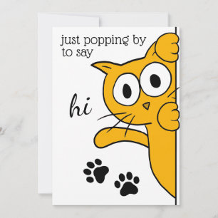 Att säga hej Cat Flat Hälsning Kort