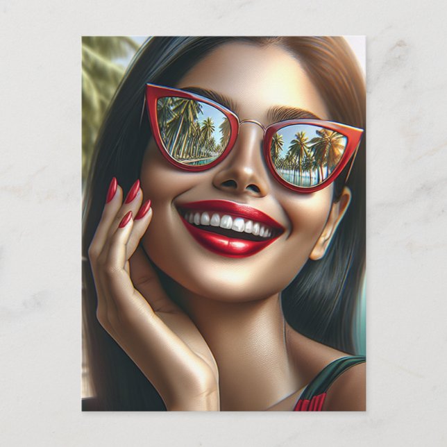 Att säga hej från en kvacation vykort (Framsida)