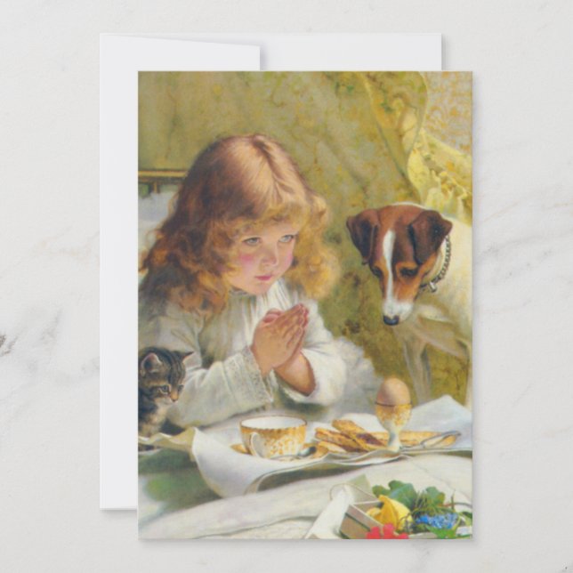 Att säga våra böner Suspense Charles Burton Barber Inbjudningar (Framsida)