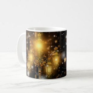 Att samla Snö som faller på lampan Kaffemugg
