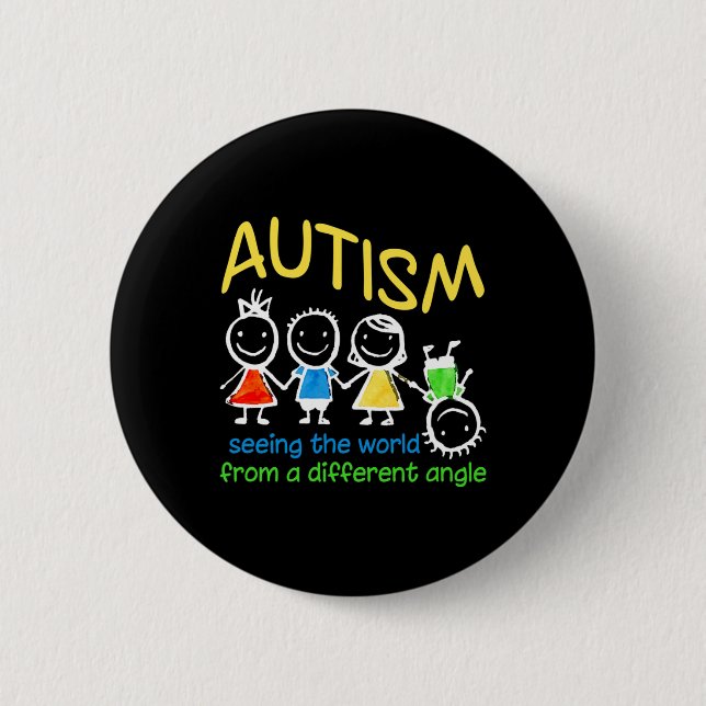 Att se världen i en annan Vinkel autism Knapp (Framsida)