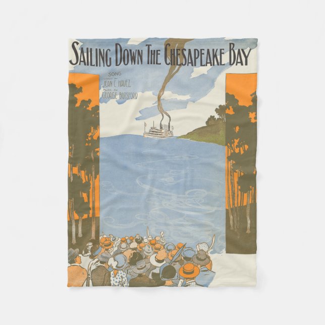 Att segla besegrar Chesapeakefjärden Fleecefilt (Framsidan)