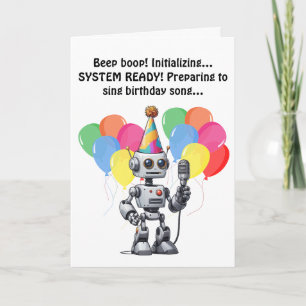 Att sjunga Robot Birthday-fel! Inbjudan