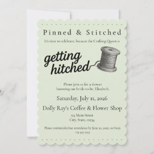 Att skapa 'Getting Hitched' Sy Shower Inbjudan