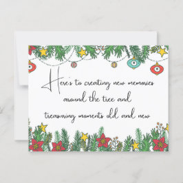 Att skapa minnen runt julgranen vykort