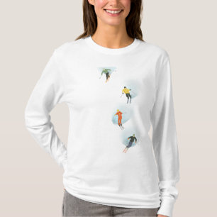 Att skida besegrar den slutta Lång-Muff T-tröja T Shirt