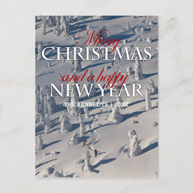 Att skida genom snöghosterna helg vykort (Framsida)