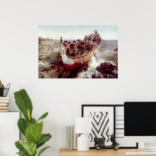 Att skjuta Rapiderna av Frances Anne Hopkins Poster