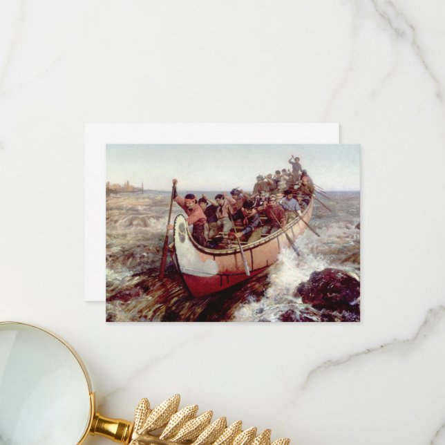 Att skjuta Rapiderna av Frances Anne Hopkins Tack Kort (Fram/Back In Situ)