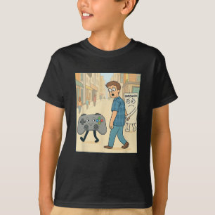 Att skjuta upp läxor med spel Roligt Gamer H T Shirt