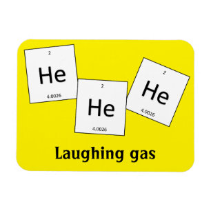 Att skratta för Hehehe helium gasar Magnet