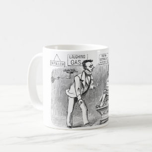 Att skratta gasar tandläkaren som drar ut tänder kaffemugg
