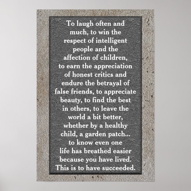 Att skratta ofta - konst poster (Framsidan)