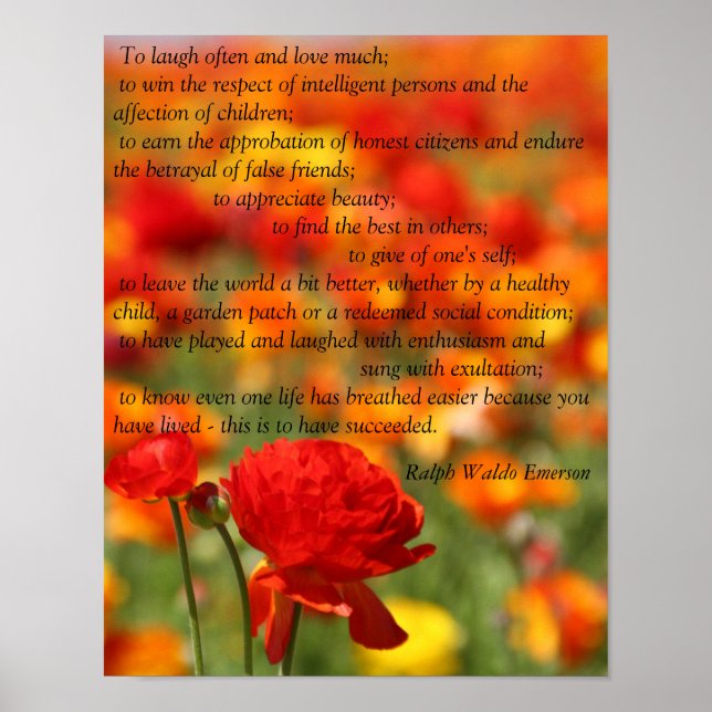 Att skratta ofta och kärlek mycket... poster (Framsidan)