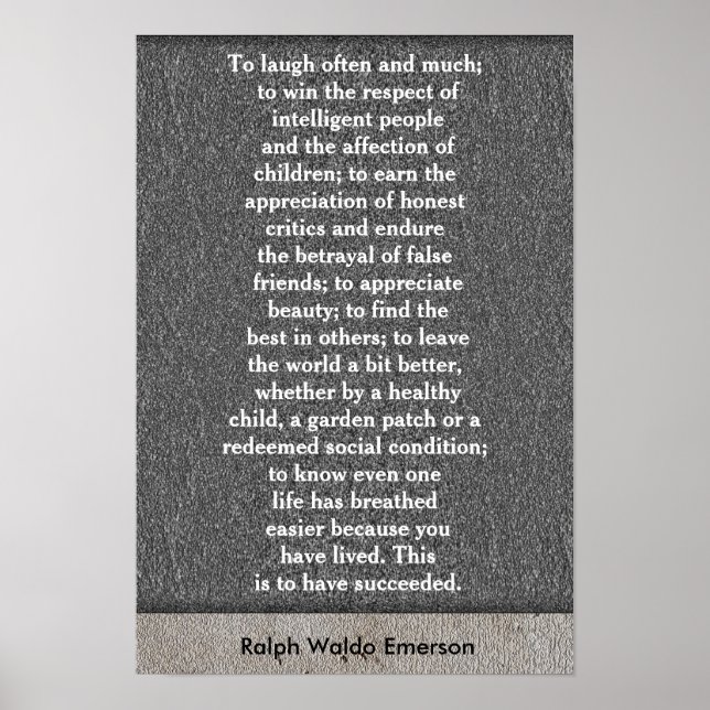 Att skratta ofta och mycket - konst poster (Framsidan)