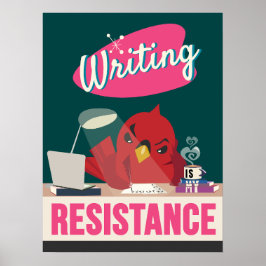 Att skriva är min motståndskraft – Retro stil tryc Poster