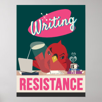 Att skriva är min motståndskraft – Retro stil tryc Poster