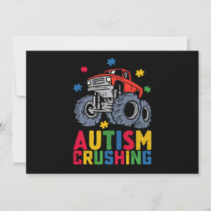 Att slå till mot Autism Monster Lastbil Awareness Inbjudningar