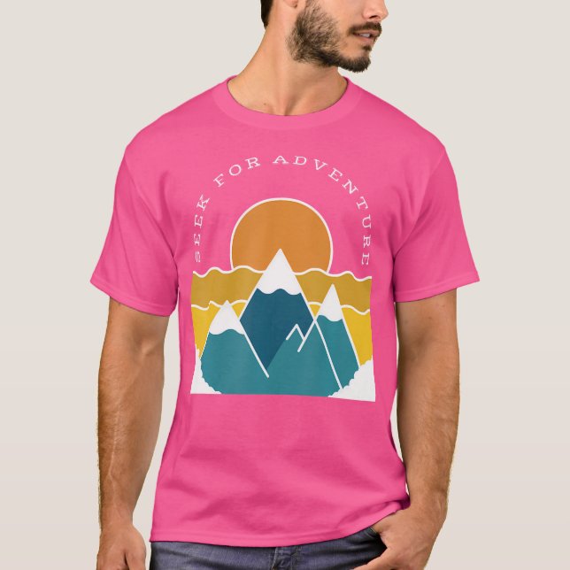 Att söka efter Äventyr Retro-berg utomhus T Shirt (Framsida)