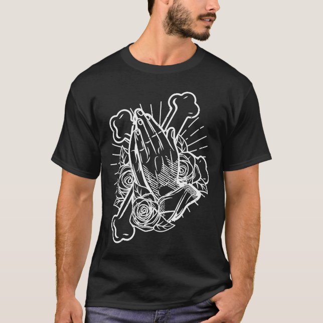 Att söka händer med ro och kor t shirt (Framsida)