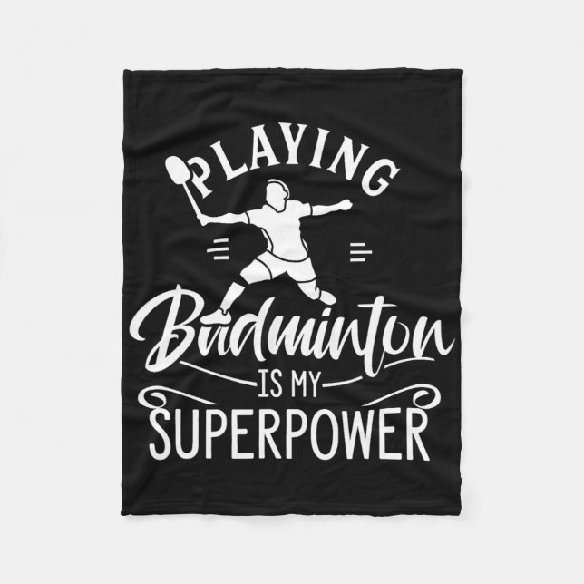 Att spela Badminton är min supermaktsfärja Fleecefilt (Framsidan)