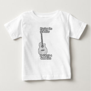 Att spela gitarr är alltid en bra idé. B & W T Shirt