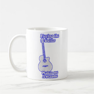 Att spela gitarr gör mig fantastisk, vintage blå kaffemugg