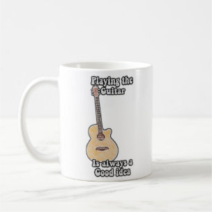 Att spela gitarren är alltid en bra idé. vintage kaffemugg