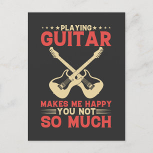 Att spela Guitar gör att jag inte så mycket Lyckli Vykort