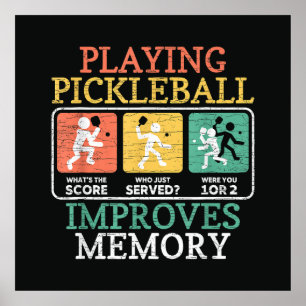 Att spela Pickleball förbättrar minnet  Poster