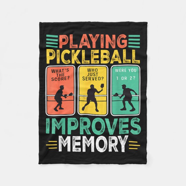 Att spela pickleball förbättrar minnet rolig pickl fleecefilt (Framsidan)