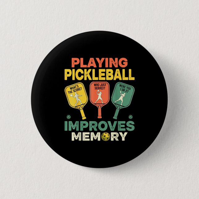 Att spela pickleball förbättrar minnet roliga pick knapp (Framsida)