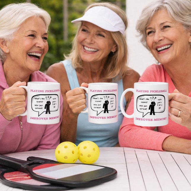 Att spela Pickleball förbättrar minnet Roligt Kaffemugg (Skapare uppladdad)