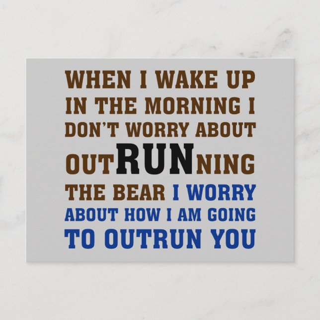 Att springa handlar om att slå konkurrensen vykort (Framsida)