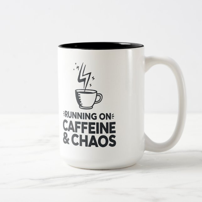 Att springa på Kaffe & Kaos Två-Tonad Mugg (Höger)