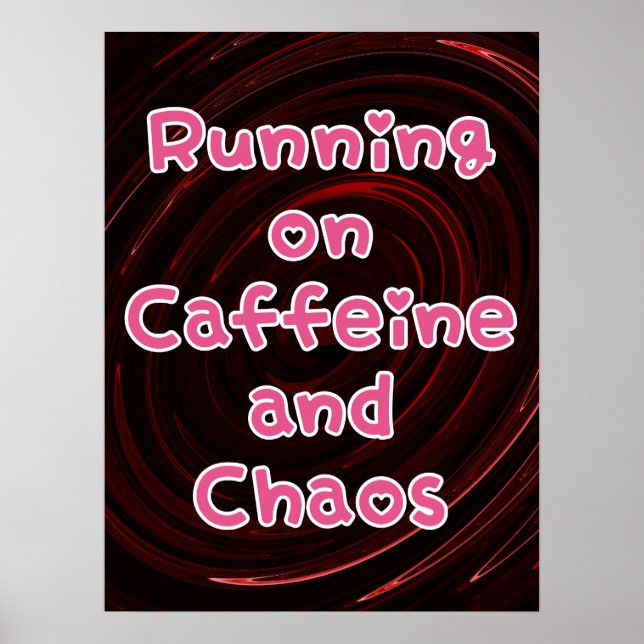 Att Springa På Kaffe Och Kaos Poster (Framsidan)