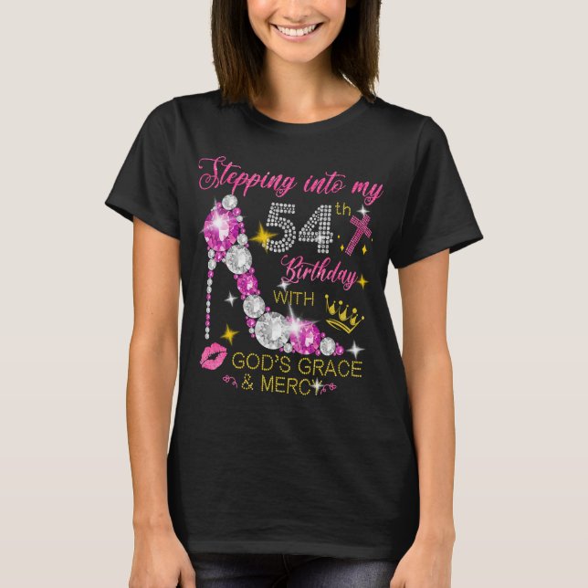 Att stiga in i min 54:e dag med Guds Grace Mercy T Shirt (Framsida)