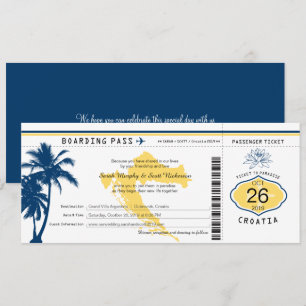 Att stiga ombord för Kroatien passerar blått- och Inbjudningar