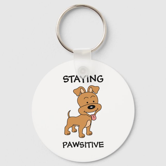 Att stoppa Rolig hund Pun för kute Puppy Nyckelring (Framsida)