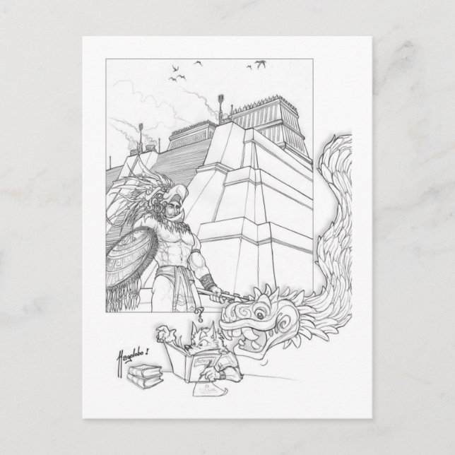 Att studera aztekerna vykort (Framsida)