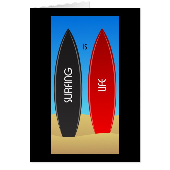 Att surfa är livzenen hälsningskort (Framsidan)