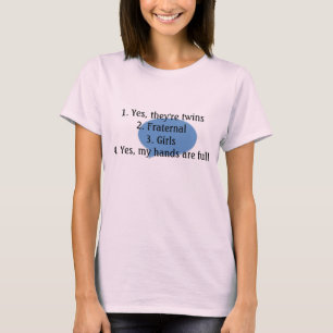 att svara som är tvilling-, ifrågasätter t-shirt