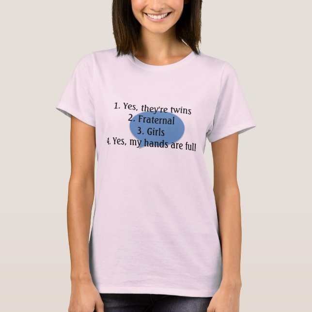 att svara som är tvilling-, ifrågasätter t-shirt (Framsida)