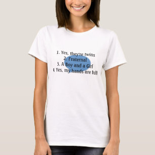 att svara som är tvilling-, ifrågasätter tee shirt